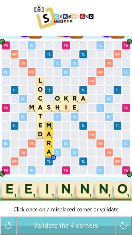 detection 4 corners scrabble tray