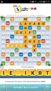 Détection du plateau de Words With Friends Messenger