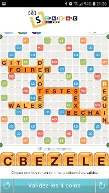 Détection du plateau de Words With Friends 2